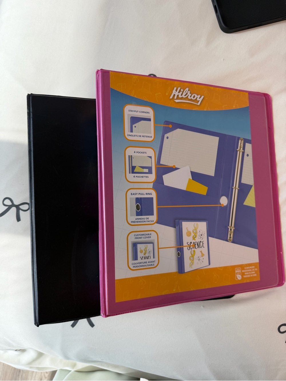 Hilroy Pink 3-Ring Binder with Interior Pockets